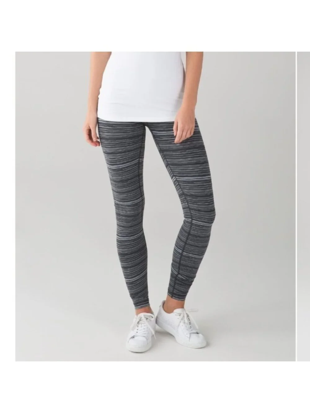 Lululemon Wunder Under Pant III Cyber Stripe Deep Coal Black